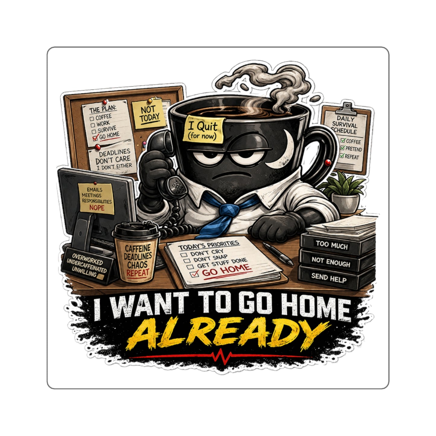 I Want To Go Home Already Stickers